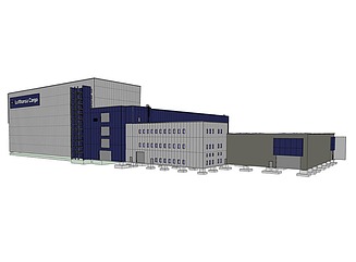 Bild eines 3D Gebäudes der Lufthansa Cargo