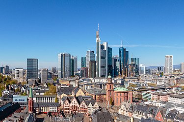 Blick auf die Skyline von Frankfurt