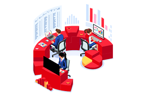 Principle 4 Sustainability Infographic shows three people with computer workstations and 3D models of planning tools